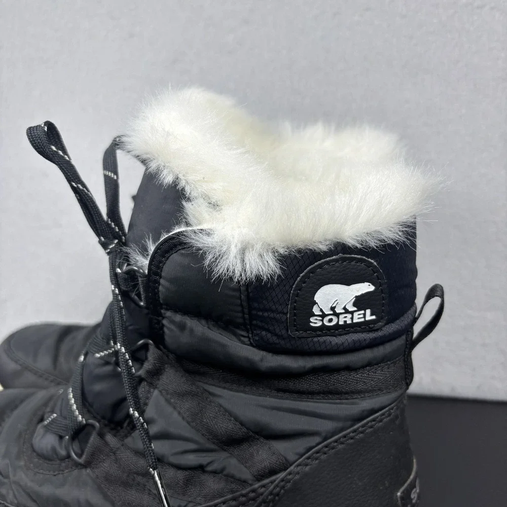 SOREL‎ Women's Whitney Short Lace-up Waterproof Insulated Winter Boot Sz 9 Black